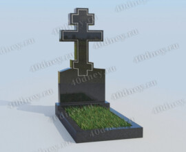 Памятник крест на могилу П003 из габбро-диабаза