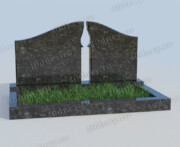 Горизонтальный памятник П038 из Лабрадорита со свечой