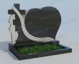 Памятник на могилу П026 с сердцем и драпировкой