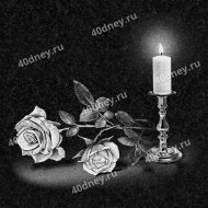 Свеча на памятник №Д210 (с двумя розами)