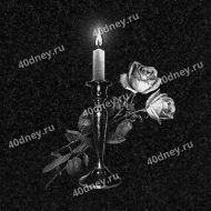 Свеча №Д221 с двумя розами для гравировки на памятник
