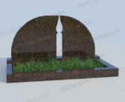 Семейный памятник из гранита со свечой П091, материал: Дымовский