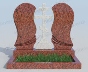 Памятник П105: две стелы из Лезниковского гранита, крест из Мансуровского