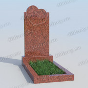 Памятник на могилу в виде сердца П333 из Лезниковского гранита